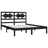 Bed Frame without Mattress Black 200x200 cm Solid Wood Pine 3107377