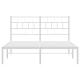 Metal Bed Frame without Mattress with Headboard White 120x200cm 355706