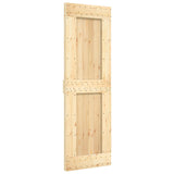 Sliding Door Natural and White 70 x 210 cm Solid Pine Wood 3445012