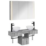 Bathroom Cabinet Set 4 pcs Grey Sonoma 103.5 x 15.5 x 70 cm 3406268