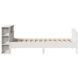 Bookcase Bed without Mattress White 90x200cm Solid Wood Pine 3323084