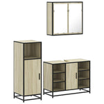 3 Piece Bathroom Furniture Set Sonoma Oak Engineered Wood 3300971