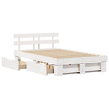 Bed Frame with Headboard White 120 x 190 cm Solid Pine Wood 3382287