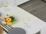 Kitchen Dining Table and 2 Benches Set, Table and Chairs Set for Limited Space, White T3398P378040