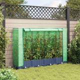 Raised Bed with Greenhouse Cover Rattan Look 160x40x123 cm 4015826