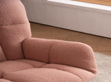 Mid Century Modern Teddy Fabric Tufted Upholstered Rocking Chair Padded Seat For Living Room W139760758