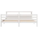 Bed Frame with Headboard without Mattress White 180x200 cm Super King 3305950