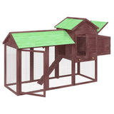 Chicken Coop Mocha 193x65x117 cm Solid Wood Pine 172234