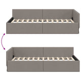 Corner Bed Frame with Headboard Taupe 90 cm x 200 cm Velvet 42016048