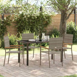 Garden Dining Set with Cushion 5 pcs Grey Poly Rattan 3379711