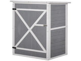 Wooden Small Shed, Garden Storage Shed with Shelves and Bolt Latch, 75L x 56W x115H cm, Grey T3398P318692