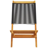Garden Chairs 2 pcs Black Solid Wood Acacia and Polypropylene 367687