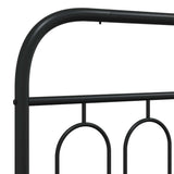Metal Bed Frame without Mattress with Footboard Black 140x200cm 377136