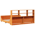 ZNTS Bookcase Bed without Mattress Wax Brown 200x200 cm Solid Wood 3323796