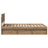 Bed Frame Artisian Oak 120 x 200 cm Solid Pine Wood 3410626
