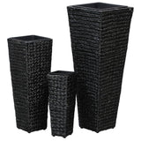 Raised Beds 3 pcs Water Hyacinth Black 45570