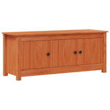 Shoe Cabinet Wax Brown 110 x 38 x 45.5 cm Solid Pine Wood 869928