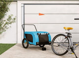 Pet Bike Trailer Blue and Black Oxford Fabric and Iron 94030