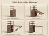 Folding Shelf and Work Table - Brown/Black T3398P553193