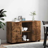 Sideboard with Shelf FLORIN Smoked Oak 88.5 x 30.5 x 55.5 cm 880296