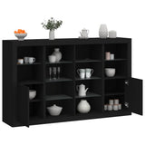 Sideboards with LED Lights 3 pcs Black Engineered Wood 3209136