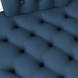 Slipper Chair Blue 56.5 x 70 x 110 cm Fabric 42020685