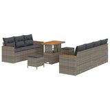 Garden Sofa Set with Cushion 14 pcs Grey Poly Rattan 3364963