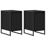Bedside Table 2 pcs Black Oak 39.5 x 30 x 50 cm Engineered Wood 886643