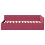 Corner Bed Frame with Headboard Wine Red 80 cm x 200 cm Velvet 42016065
