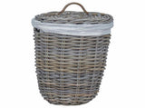 Laundry Basket with Lid 2 pcs Kubu Grey 42020973