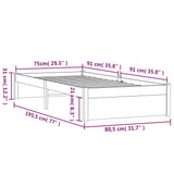 Bed Frame without Mattress Solid Wood 75x190 cm Small Single Small Single 814909