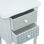 ZNTS Bedside Cabinet White and Grey 43x32x65 cm MDF 285772