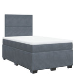 Box Spring Bed with Mattress Dark Grey 120x190 cm Small Double Velvet 3290853