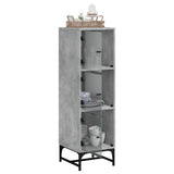 Highboard with Glass Doors Concrete Grey 35x37x120 cm 836563