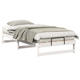 Bed Frame White 100 x 200 cm Solid Pine Wood 873143