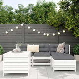 5 Piece Garden Sofa Set White Solid Wood Pine 3250493