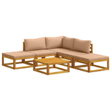 Sofa Set 6 pcs Natural Solid Acacia Wood 3417276