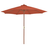 Garden Parasol with Wooden Pole 300 cm Terracotta 44498