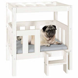 Dog Bed White 65.5x50.5x70 cm Solid Wood Pine 822373