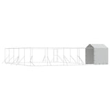 Outdoor Dog Kennel with Roof Silver 10x10x2.5 m Galvanised Steel 3190481