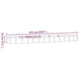 Garden Raised Bed Galvanised Steel 523x140x36 cm Brown 319045