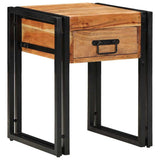 End Table Brown and Black 40 x 40 x 50 cm Solid Acacia Wood 4016714