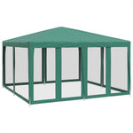 Party Tent with 8 Mesh Sidewalls Green 4x4 m HDPE 4010063