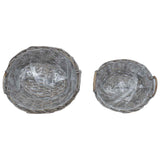 Planter Basket with Storage 2 pcs Grey Lacak Rattan 42020963