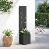 Garden Privacy Screen Black 32 x 32 x 150 cm Cold-rolled steel 876378