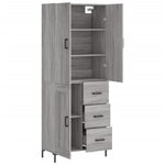 Highboard Grey Sonoma 69.5x34x180 cm Engineered Wood 3196017