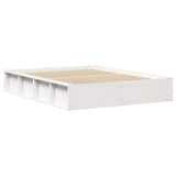 Bed Frame White 140 x 190 cm Solid Pine Wood 3385722