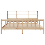 ZNTS Bookcase Bed without Mattress 180x200 cm Super King Solid Wood Pine 3322139