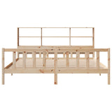 ZNTS Bookcase Bed without Mattress 180x200 cm Super King Solid Wood Pine 3322139