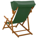 Deck Chair 2 pcs 3 Position Solid Eucalyptus Wood Green 3407812